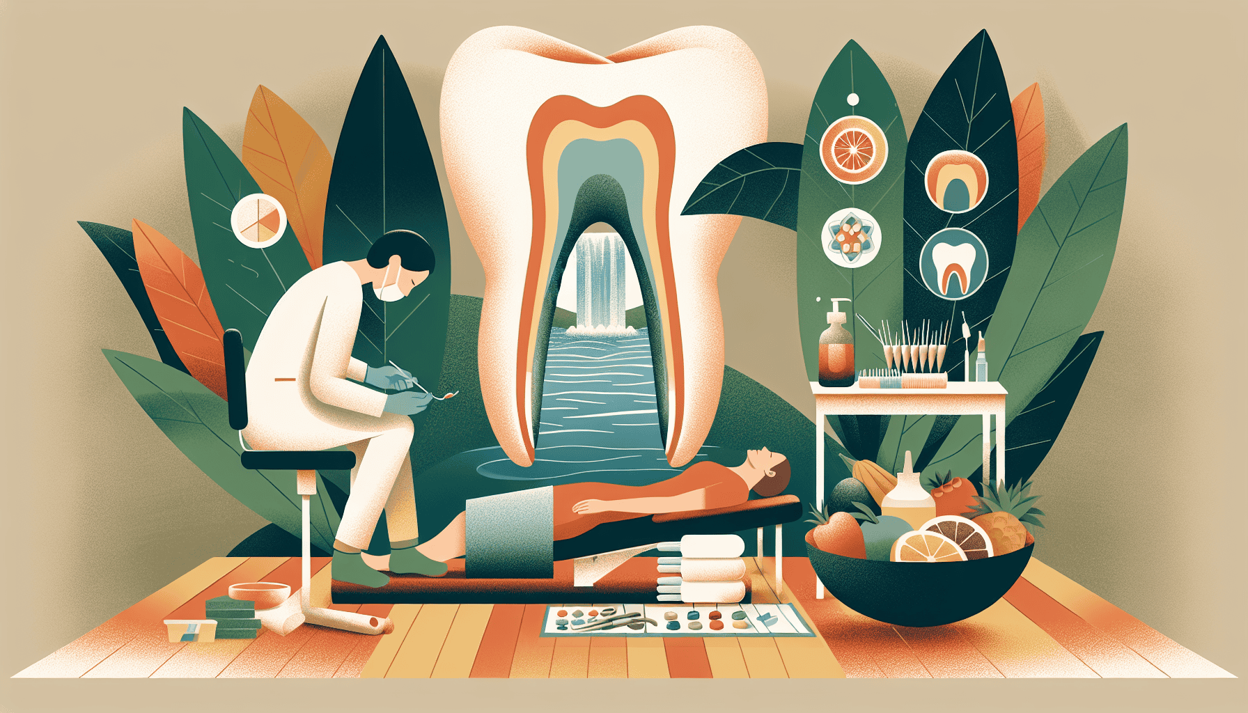 Illustration of holistic root canal therapy