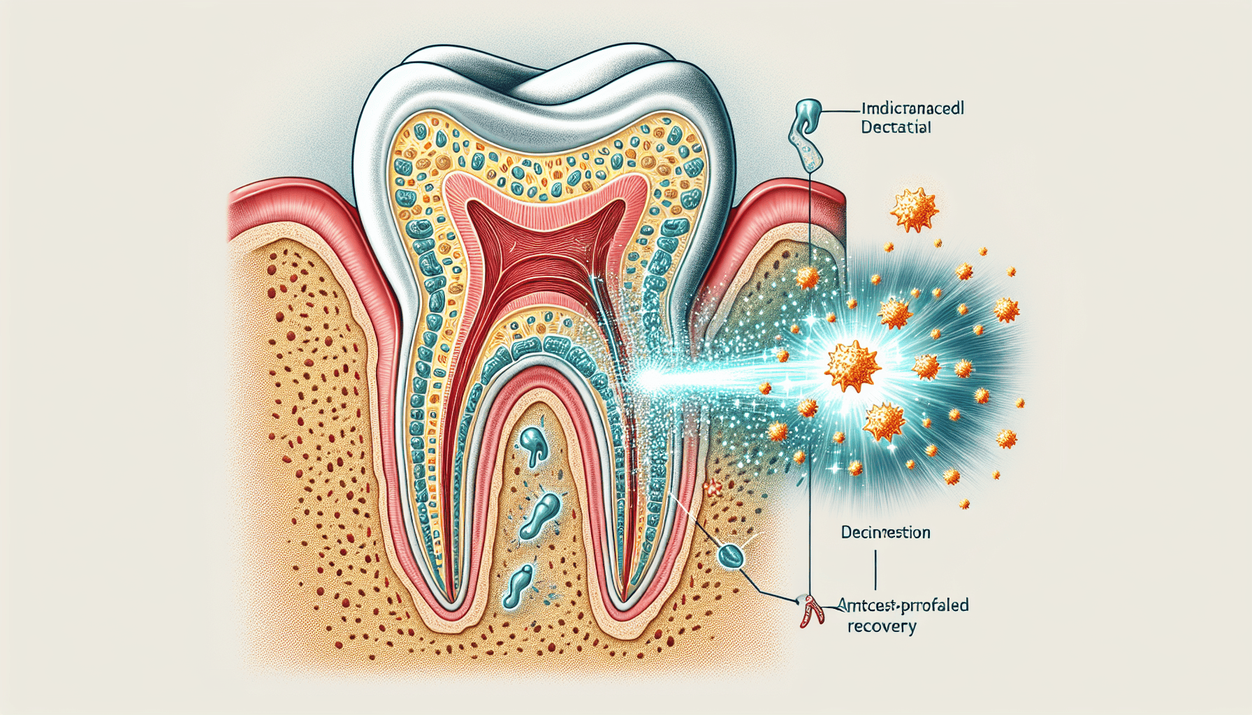 Illustration of ozone-enhanced endodontic procedures