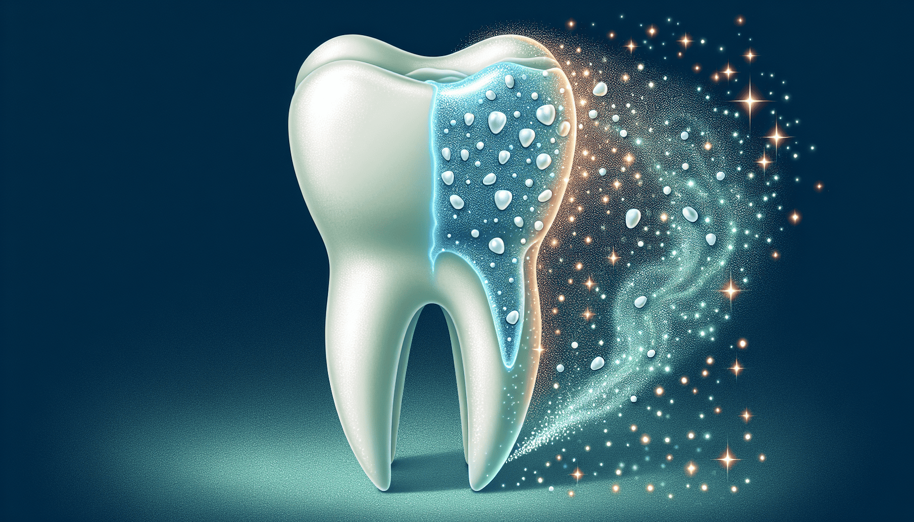 Illustration of targeting tooth decay with ozone therapy