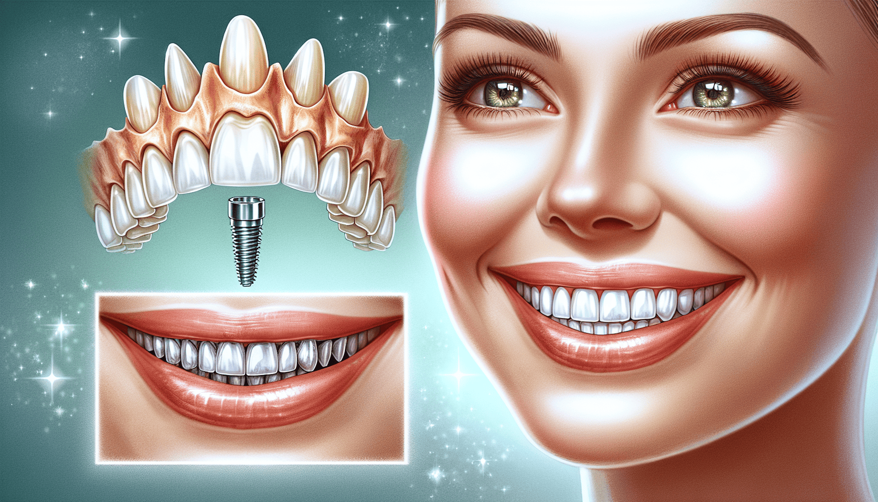 Illustration of ceramic implants as a biocompatible choice for replacing missing teeth