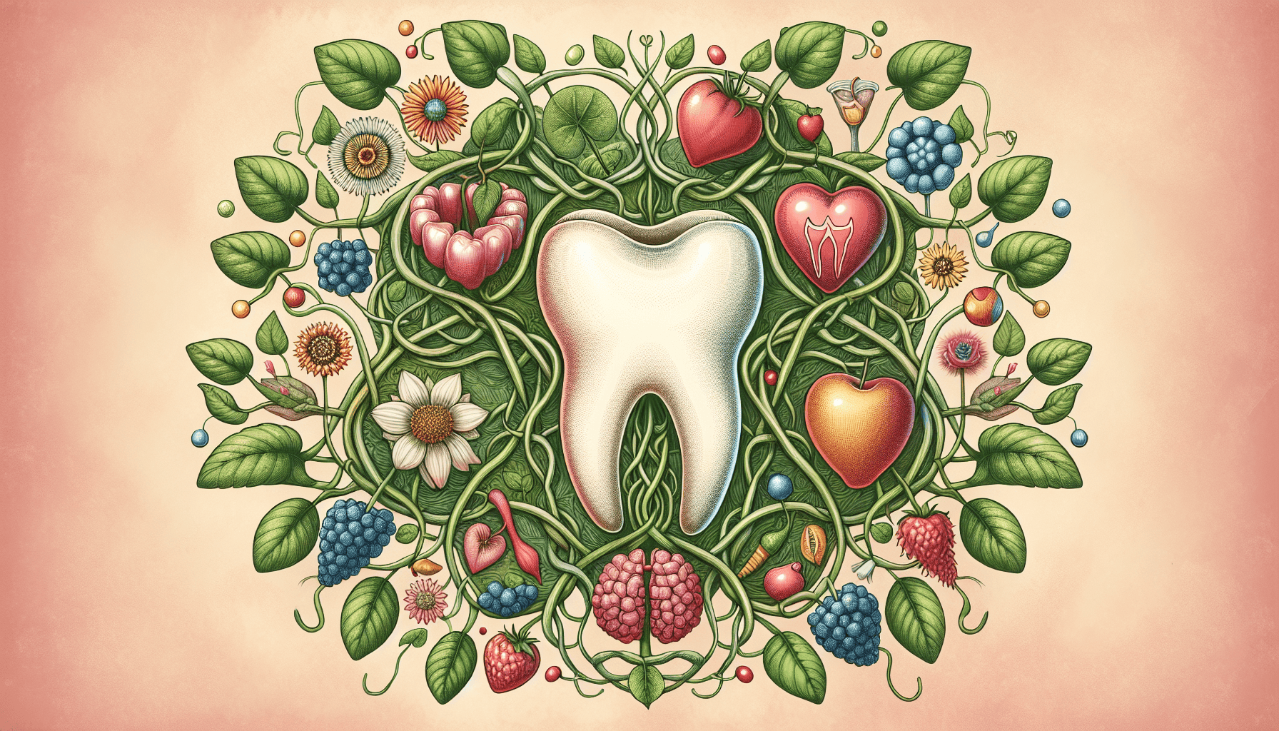 Illustration of holistic dentistry and oral health