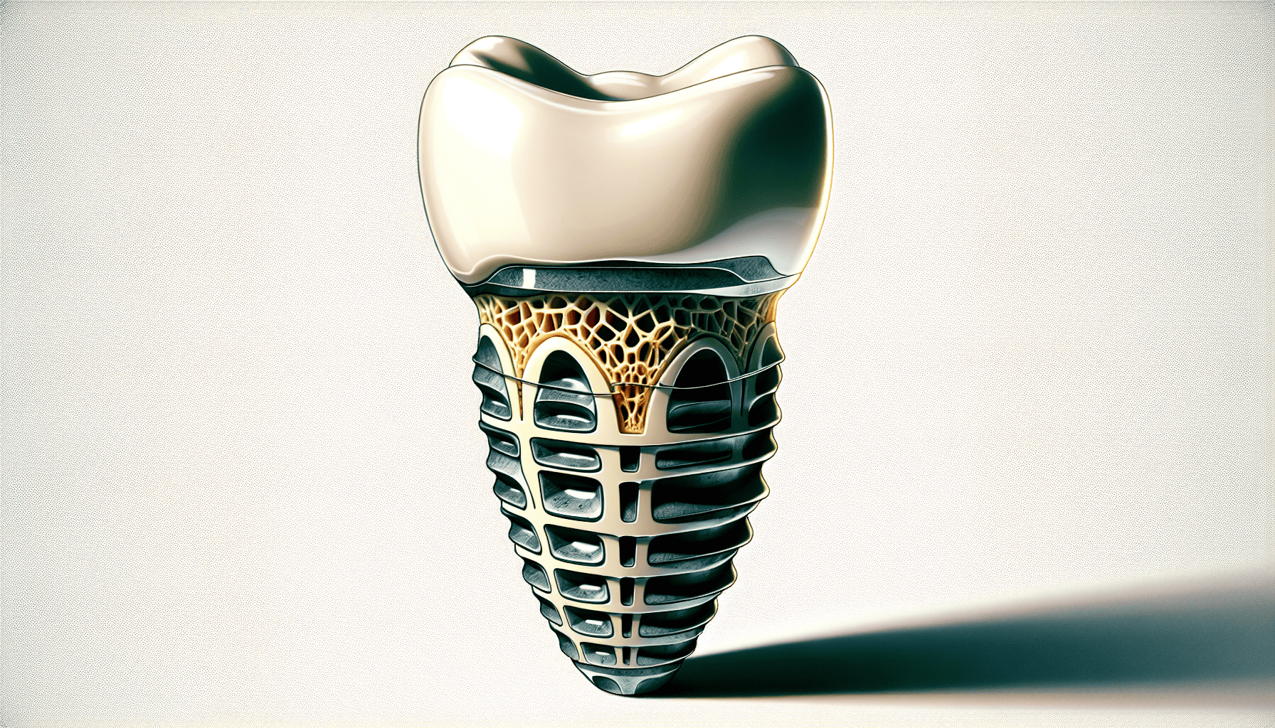 Illustration of a ceramic dental implant