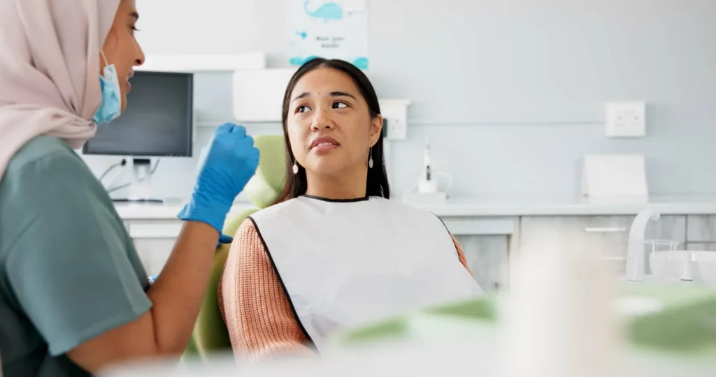 patient asking about Dental implants Montgomery County